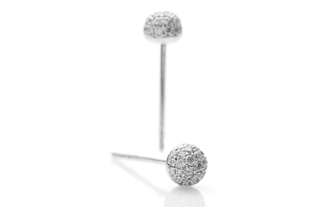 Diamond Globe Earrings